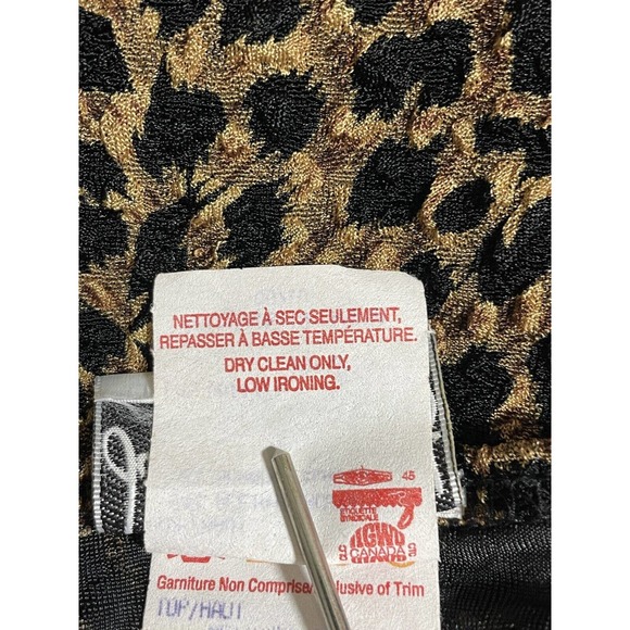 Joseph Ribkoff Leopard Animal Print Tank Top Shell Faux Leather Trim Size 10 - Picture 6 of 7